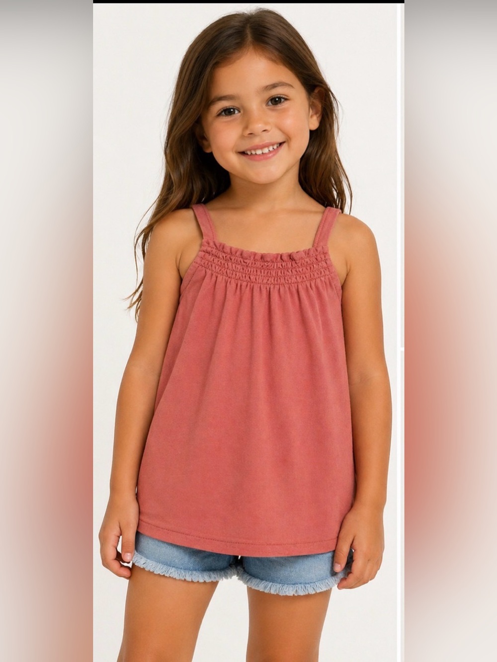 Dusty Pink Girls Tank Top 5T 🌸 Cute Summer Blouse Niña
